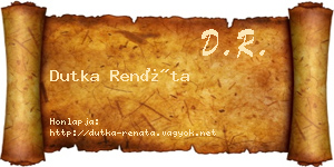 Dutka Renáta névjegykártya