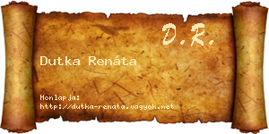 Dutka Renáta névjegykártya